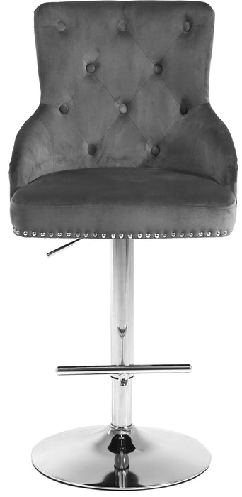 Claude Grey Velvet Adjustable Stool - Just Furniture (PA) - Multi Location