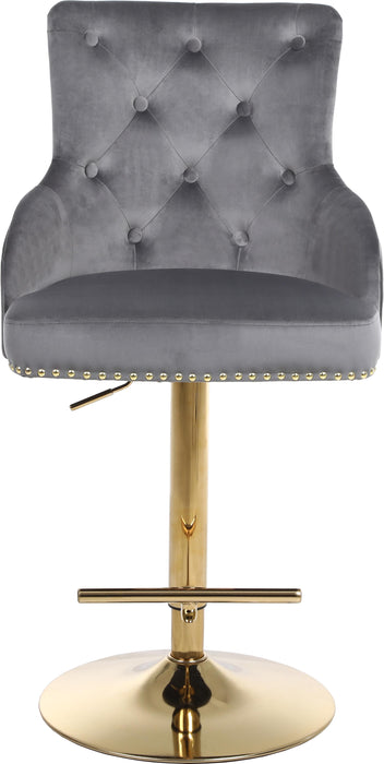 Claude Grey Velvet Adjustable Stool - Just Furniture (PA) - Multi Location