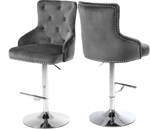 Claude Grey Velvet Adjustable Stool - Just Furniture (PA) - Multi Location