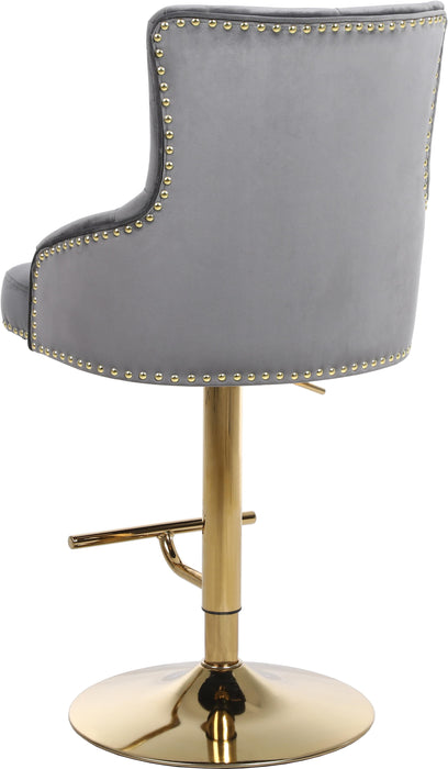 Claude Grey Velvet Adjustable Stool - Just Furniture (PA) - Multi Location