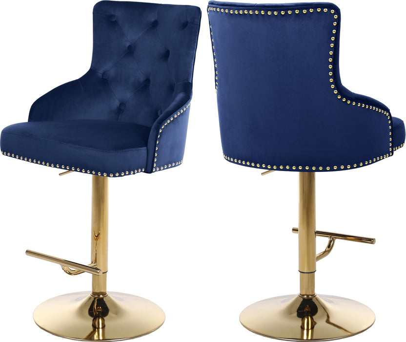 Claude Navy Velvet Adjustable Stool - Just Furniture (PA) - Multi Location