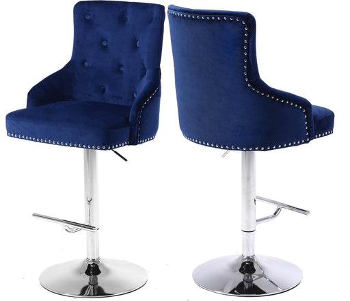 Claude Navy Velvet Adjustable Stool - Just Furniture (PA) - Multi Location
