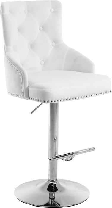 Claude White Velvet Adjustable Stool - Just Furniture (PA) - Multi Location