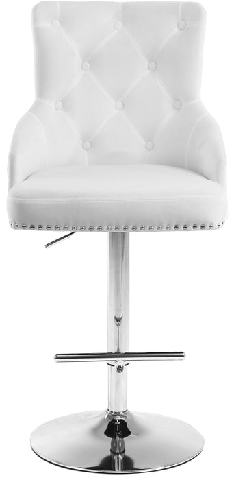 Claude White Velvet Adjustable Stool - Just Furniture (PA) - Multi Location