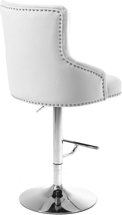 Claude White Velvet Adjustable Stool - Just Furniture (PA) - Multi Location