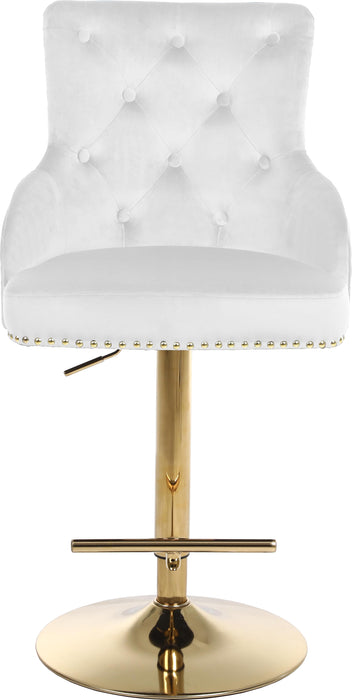 Claude White Velvet Adjustable Stool - Just Furniture (PA) - Multi Location