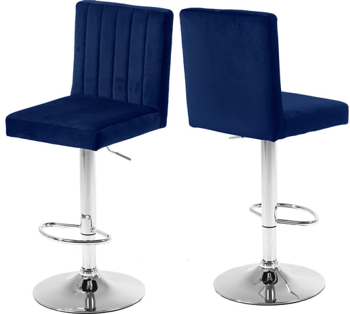 Joel Navy Velvet Adjustable Stool - Just Furniture (PA) - Multi Location