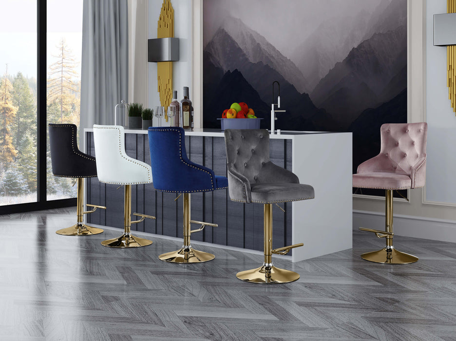 Claude Grey Velvet Adjustable Stool - Just Furniture (PA) - Multi Location