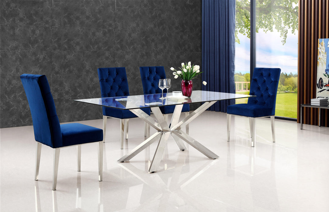 Juno Navy Velvet Dining Chair - Just Furniture (PA) - Multi Location