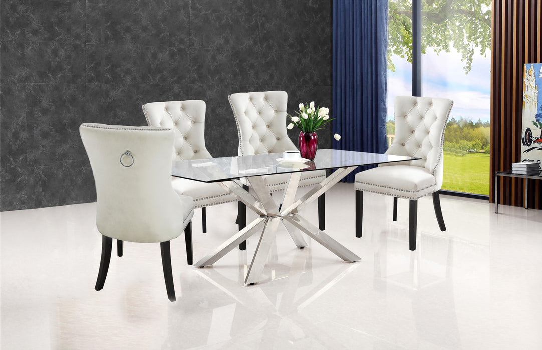 Nikki Cream Velvet Dining Chair - Just Furniture (PA) - Multi Location