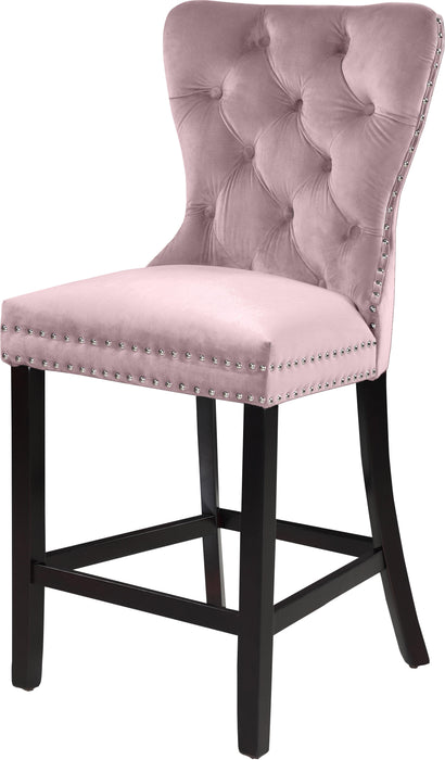 Nikki Pink Velvet Stool - Just Furniture (PA) - Multi Location