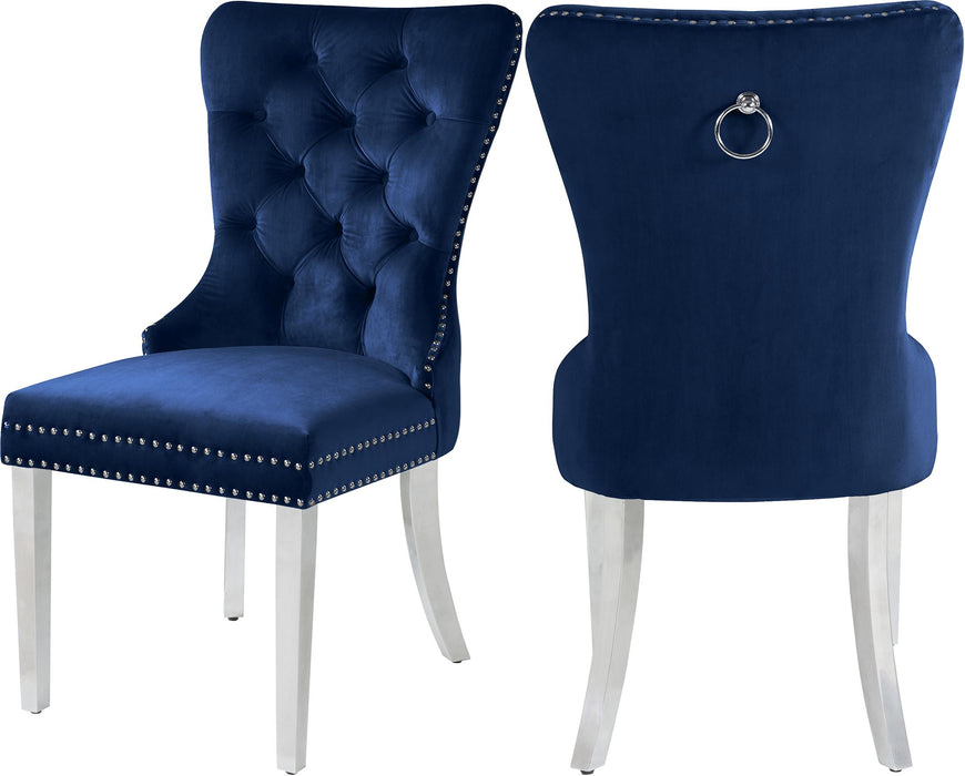 Carmen Navy Velvet Dining Chair