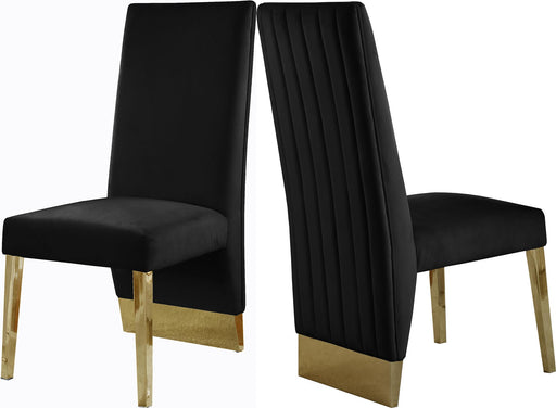 Porsha Black Velvet Dining Chair - Just Furniture (PA) - Multi Location