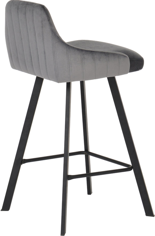 Viviene Grey Velvet Stool - Just Furniture (PA) - Multi Location