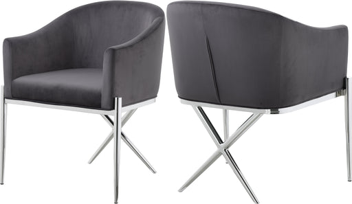 Xavier Grey Velvet Dining Chair - Just Furniture (PA) - Multi Location