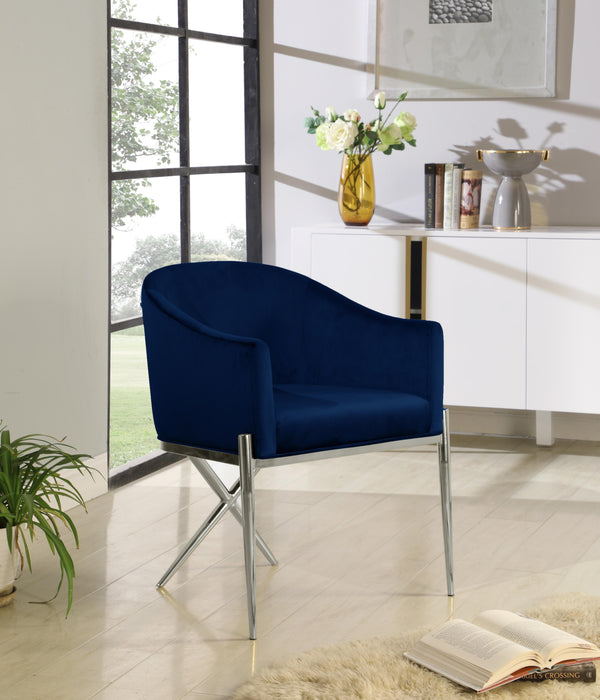 Xavier Navy Velvet Dining Chair - Just Furniture (PA) - Multi Location