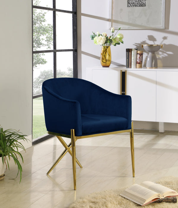 Xavier Navy Velvet Dining Chair - Just Furniture (PA) - Multi Location