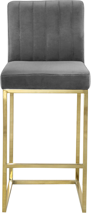 Giselle Grey Velvet Stool - Just Furniture (PA) - Multi Location