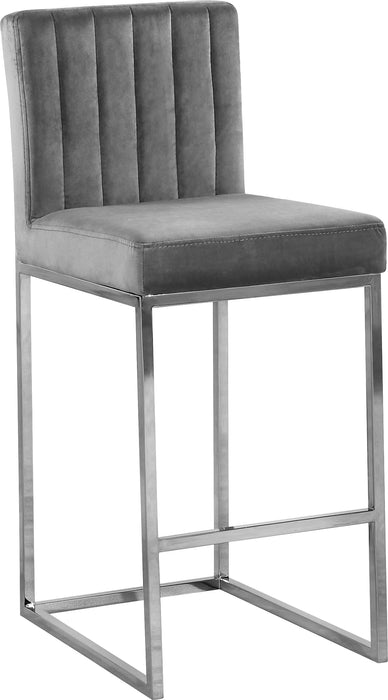 Giselle Grey Velvet Stool - Just Furniture (PA) - Multi Location
