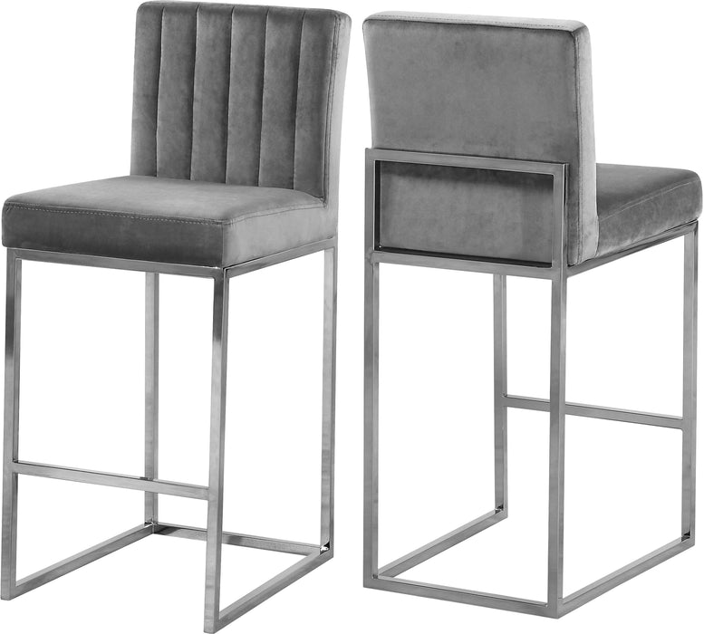 Giselle Grey Velvet Stool - Just Furniture (PA) - Multi Location