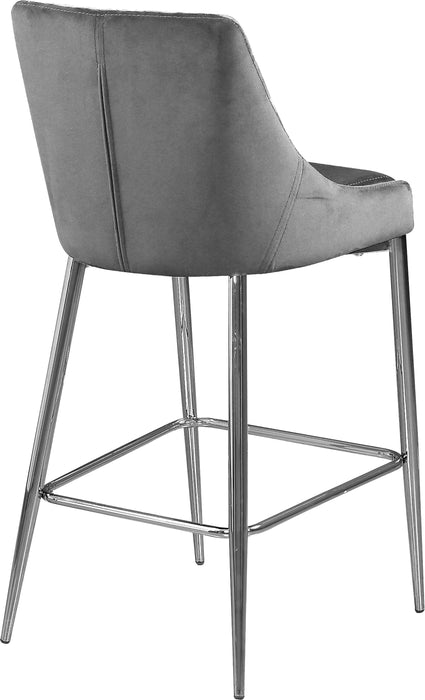 Karina Grey Velvet Stool - Just Furniture (PA) - Multi Location