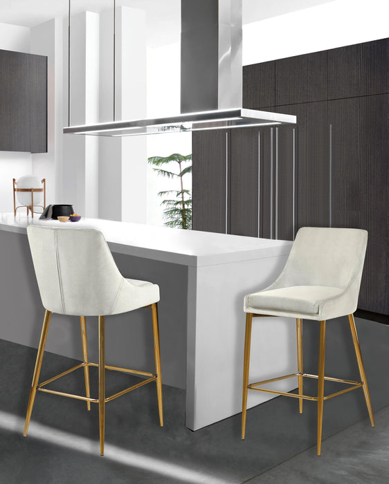 Karina Cream Velvet Stool - Just Furniture (PA) - Multi Location