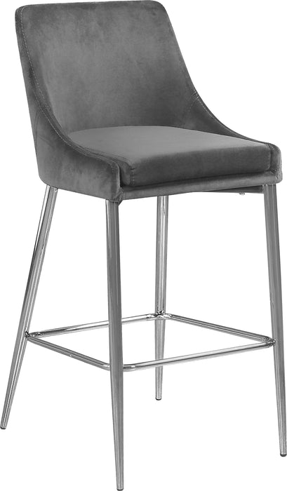 Karina Grey Velvet Stool - Just Furniture (PA) - Multi Location