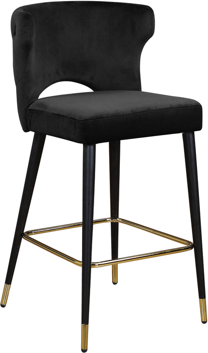 Kelly Black Velvet Stool - Just Furniture (PA) - Multi Location