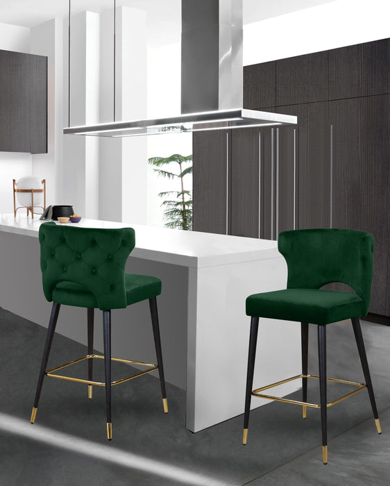Kelly Green Velvet Stool - Just Furniture (PA) - Multi Location