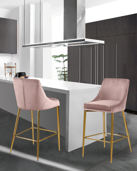 Karina Pink Velvet Stool - Just Furniture (PA) - Multi Location