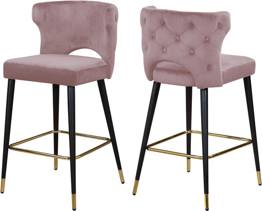Kelly Pink Velvet Stool - Just Furniture (PA) - Multi Location