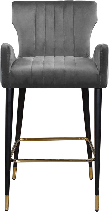 Luxe Grey Velvet Stool - Just Furniture (PA) - Multi Location