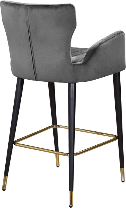Luxe Grey Velvet Stool - Just Furniture (PA) - Multi Location