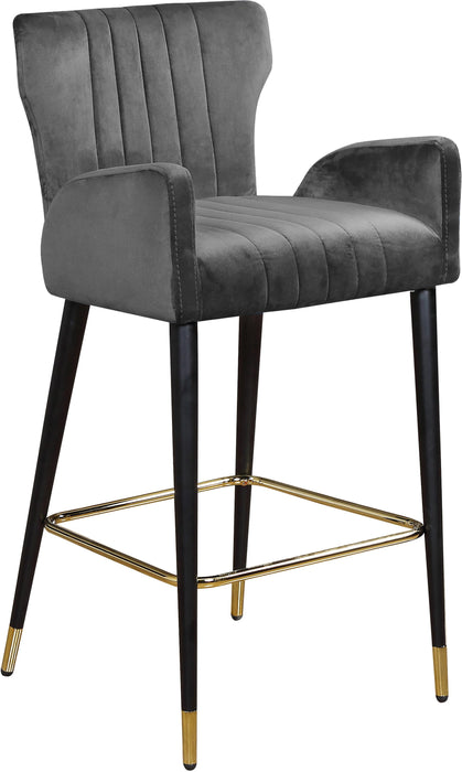 Luxe Grey Velvet Stool - Just Furniture (PA) - Multi Location