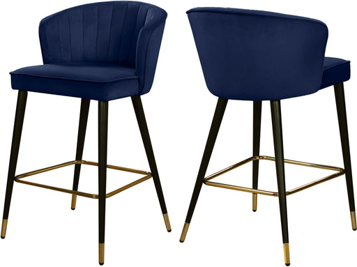Cassie Navy Velvet Stool - Just Furniture (PA) - Multi Location