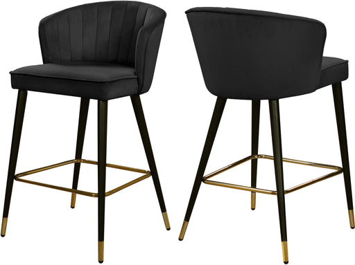 Cassie Black Velvet Stool - Just Furniture (PA) - Multi Location