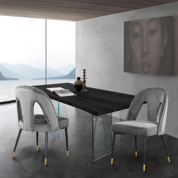 Akoya Grey Velvet Dining Chair - Just Furniture (PA) - Multi Location