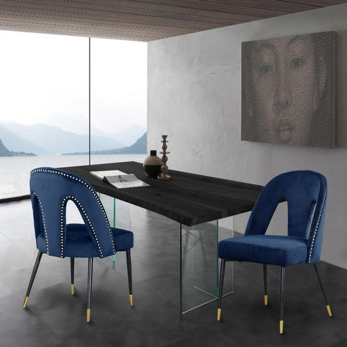 Akoya Navy Velvet Dining Chair - Just Furniture (PA) - Multi Location