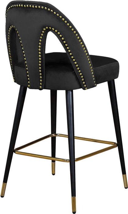 Akoya Black Velvet Stool - Just Furniture (PA) - Multi Location