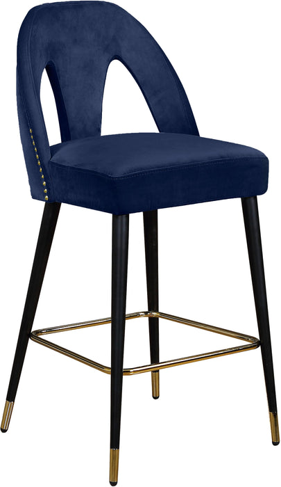 Akoya Navy Velvet Stool - Just Furniture (PA) - Multi Location