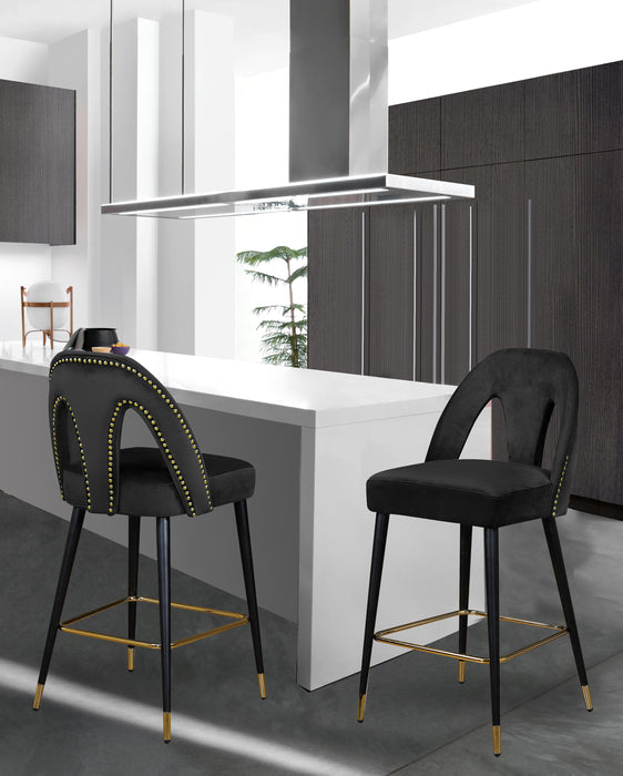 Akoya Black Velvet Stool - Just Furniture (PA) - Multi Location