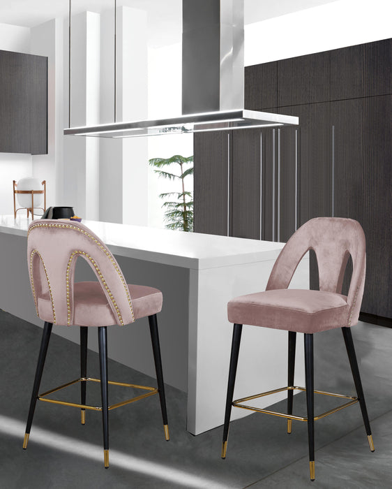 Akoya Pink Velvet Stool - Just Furniture (PA) - Multi Location