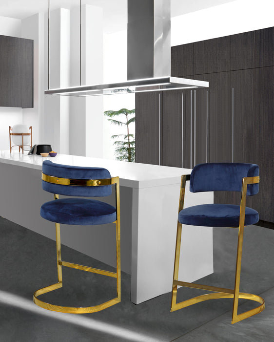 Stephanie Navy Velvet Stool - Just Furniture (PA) - Multi Location