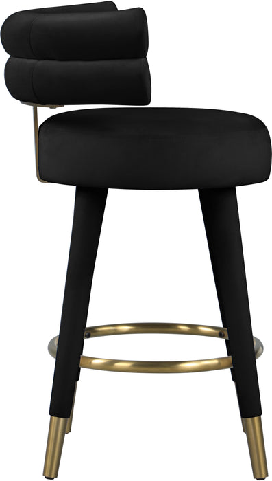 Fitzroy Black Velvet Counter Stool - Just Furniture (PA) - Multi Location