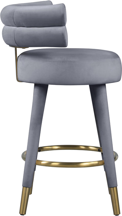 Fitzroy Grey Velvet Counter Stool - Just Furniture (PA) - Multi Location