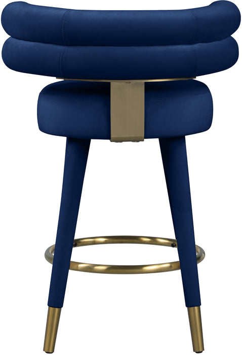 Fitzroy Navy Velvet Counter Stool - Just Furniture (PA) - Multi Location