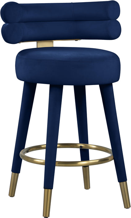 Fitzroy Navy Velvet Counter Stool - Just Furniture (PA) - Multi Location