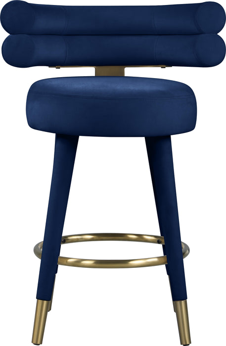 Fitzroy Navy Velvet Counter Stool - Just Furniture (PA) - Multi Location
