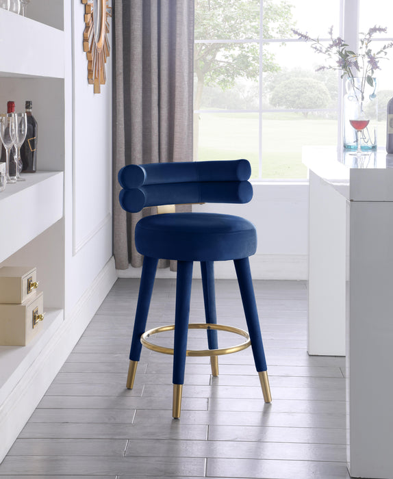 Fitzroy Navy Velvet Counter Stool - Just Furniture (PA) - Multi Location