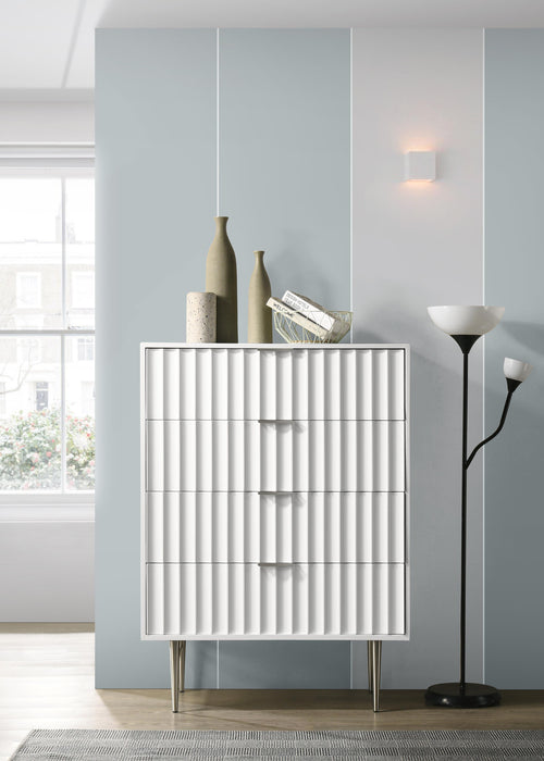 Modernist White Gloss Chest - Just Furniture (PA) - Multi Location